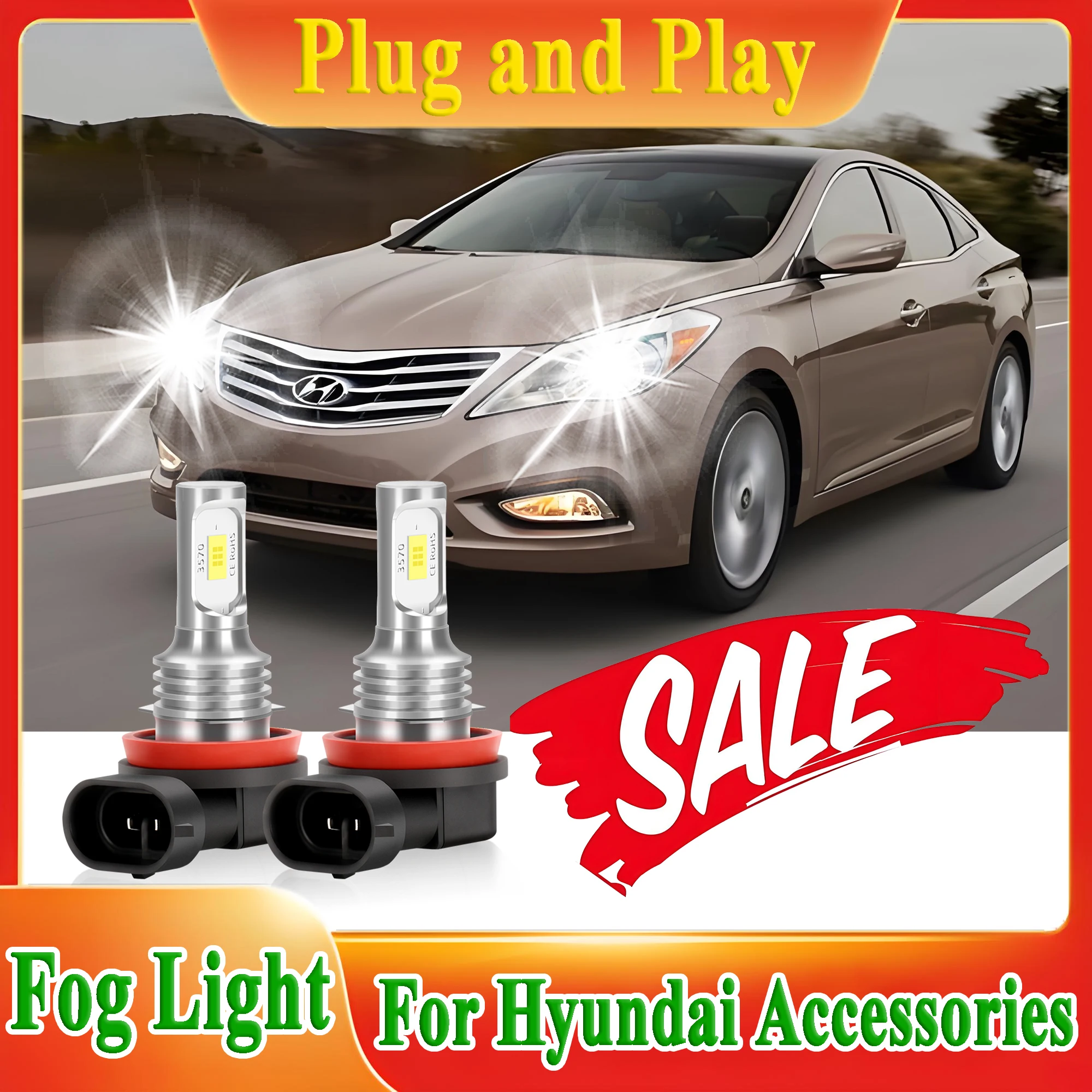 

High Bright 26000LM Fog Lights For Hyundai Azera CRETA Equus Genesis Coupe GRAND SANTA FE i10 2 i20 i30 i40 KONA Santa Fe TUCSON