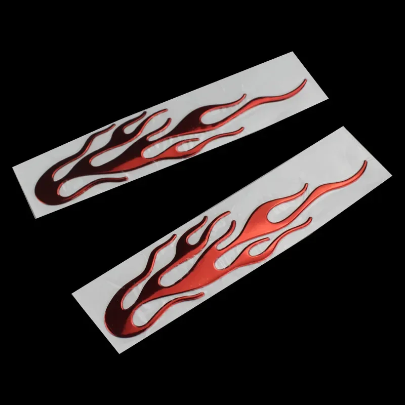 2X Car Auto 3D Flame Fire Sticker Badge Soft PVC Reflective Stickers Decals For Harley Yamaha Suzuki Kawasaki Honda