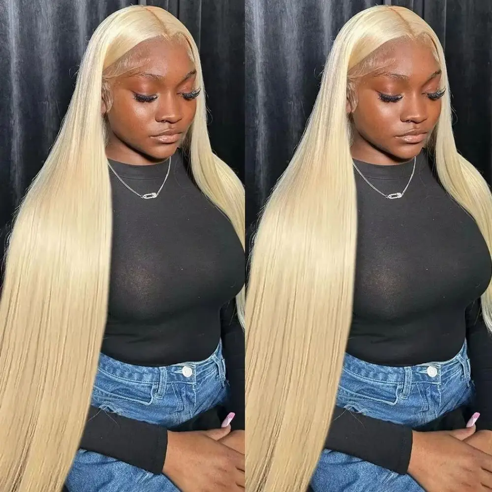 HD Transparent 613 Straight 13x6 Lace Front Human Hair Wig Colored Preplucked 13x4 Honey Blonde Lace Frontal Wigs For Women