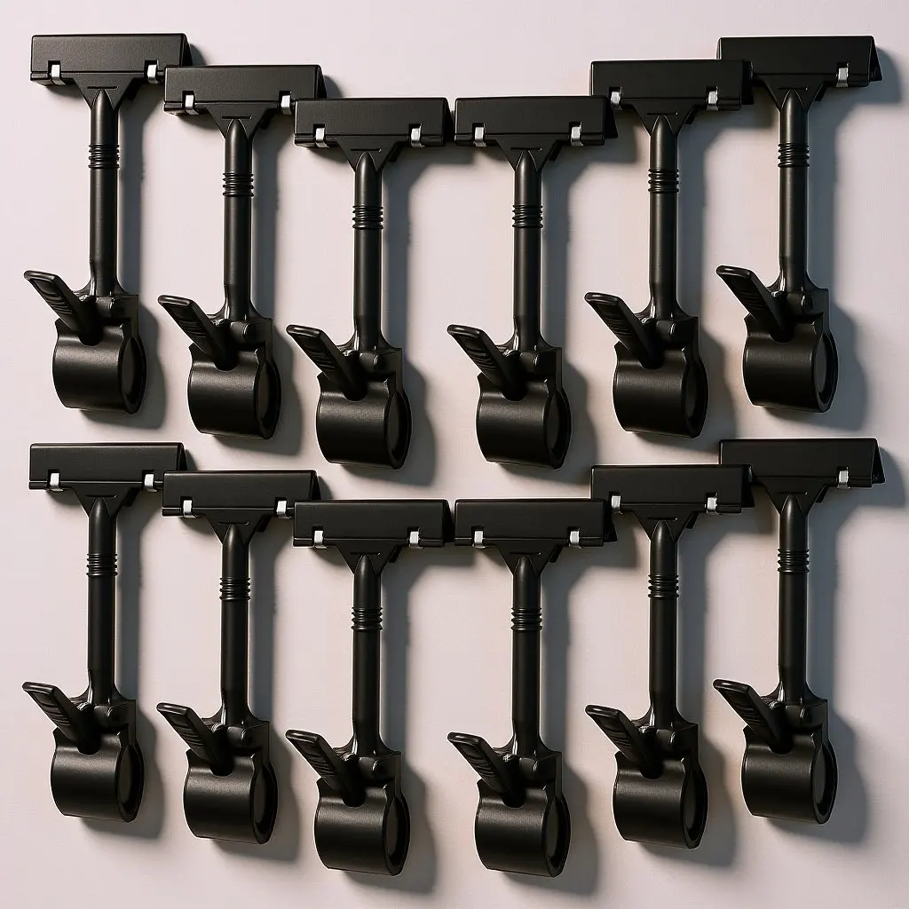 

12 pcs Rotating Label Clips Plastic Sign Holder Adjustable Angle For Price Cards Display Store Supermarket Exhibition Use Label