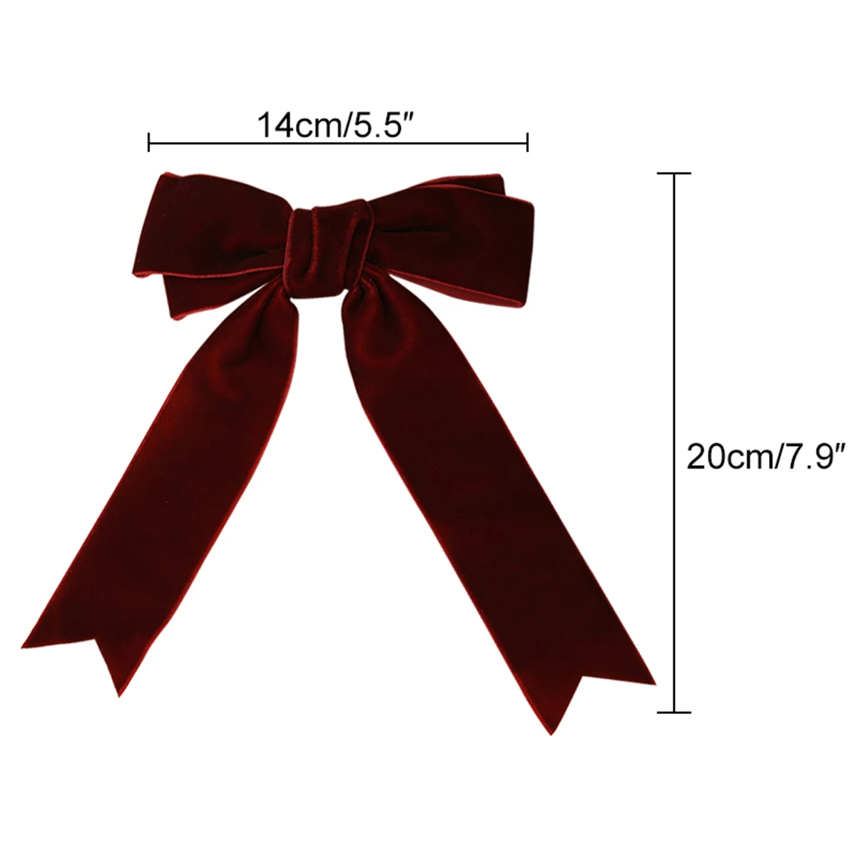 Fashion Hair Clip Girls Black Red Big Velvet Bow For Women Vintage Wedding Long Ribbon Korean Hair Pin Barrette Hair Accessories