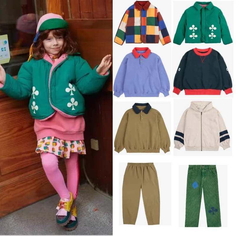 

Children's Jacket 2025 Winter New Arrival Cartoon Fashion Warm Boys Girls Cotton Coat Pure Cotton Fleece-Lined Sweatshirt Set