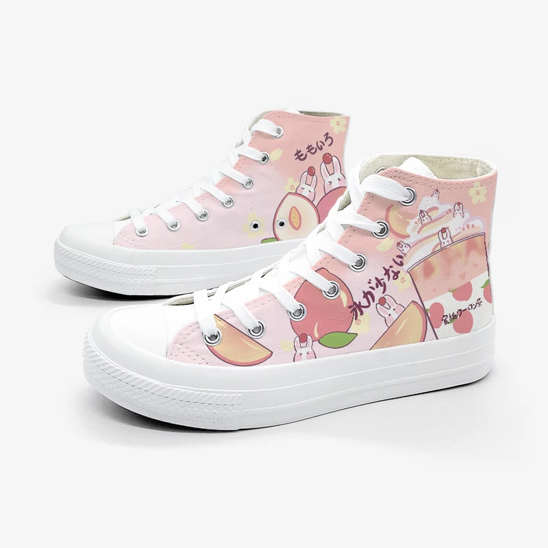 

Original Sweet Girl High Top Canvas Shoes Pink White Lace Casual Shoes Versatile Student Girls 2025 New Autumn/winter Plus Velve