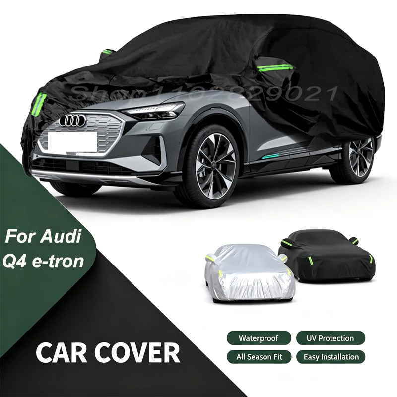 Car Cover For Audi Q4 E-tron Waterproof Dustproof Outdoor Protection, UV Snow Sun Resistant Auto Exterior Cover Car Sunshade