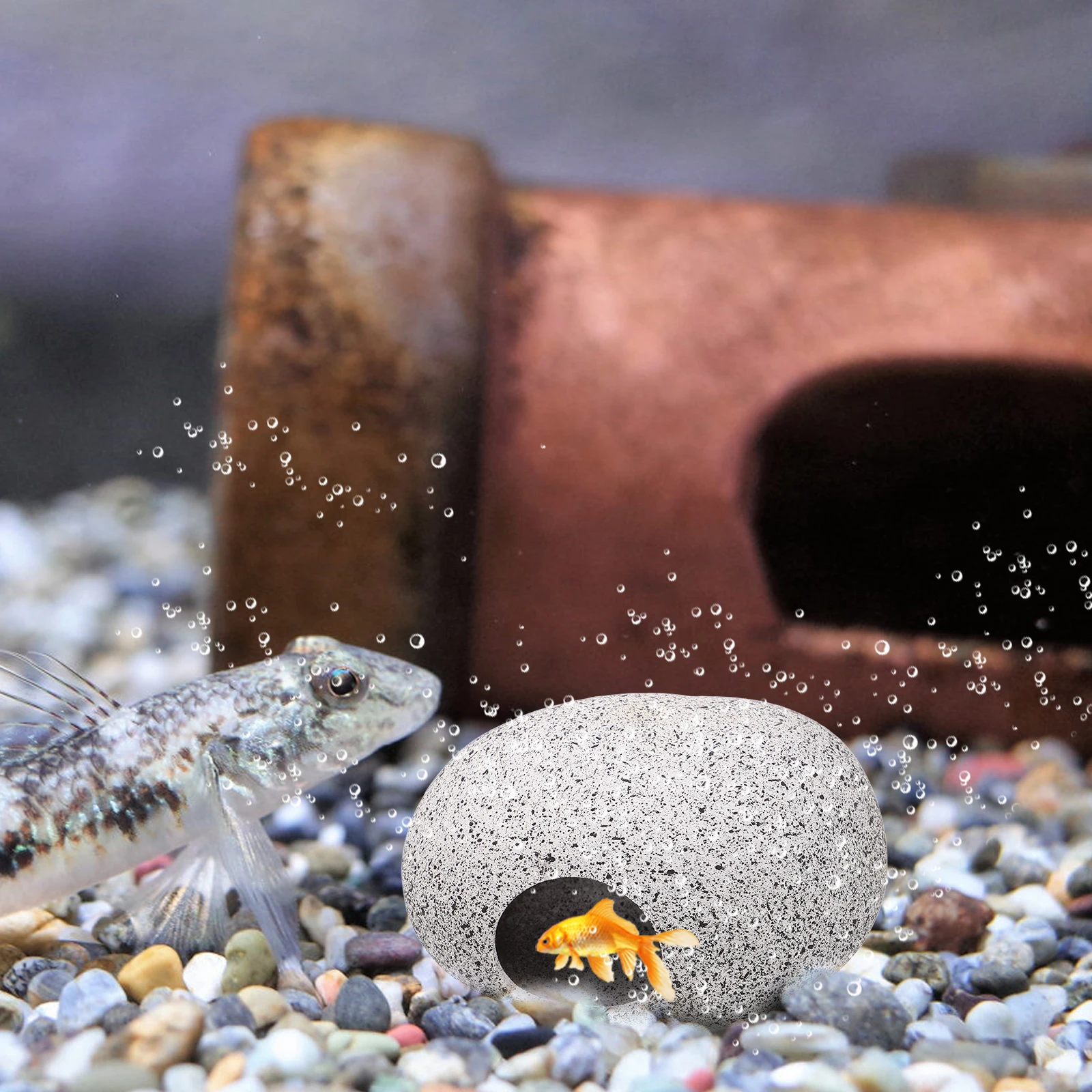 

Fish Tank Hide scaping Accessories Ceramic Cave Stone naments Breeding Nest Shrimp House Aquarium Decor Shelter