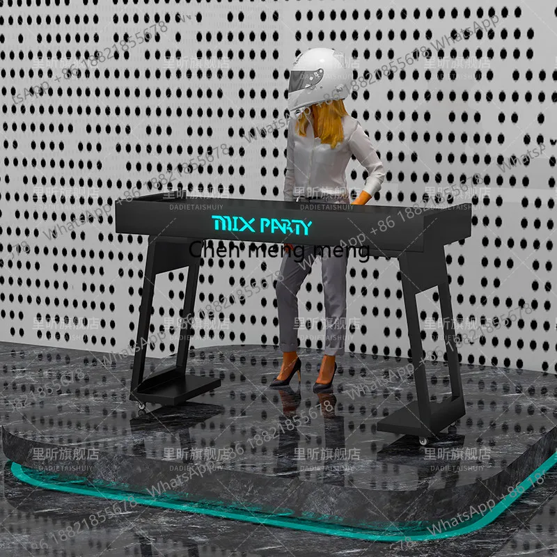 

Bar Jumpy Luminous DJ Station KTV Party Room Box Wrought Iron Stainless Steel Mobile DJ Station Customization