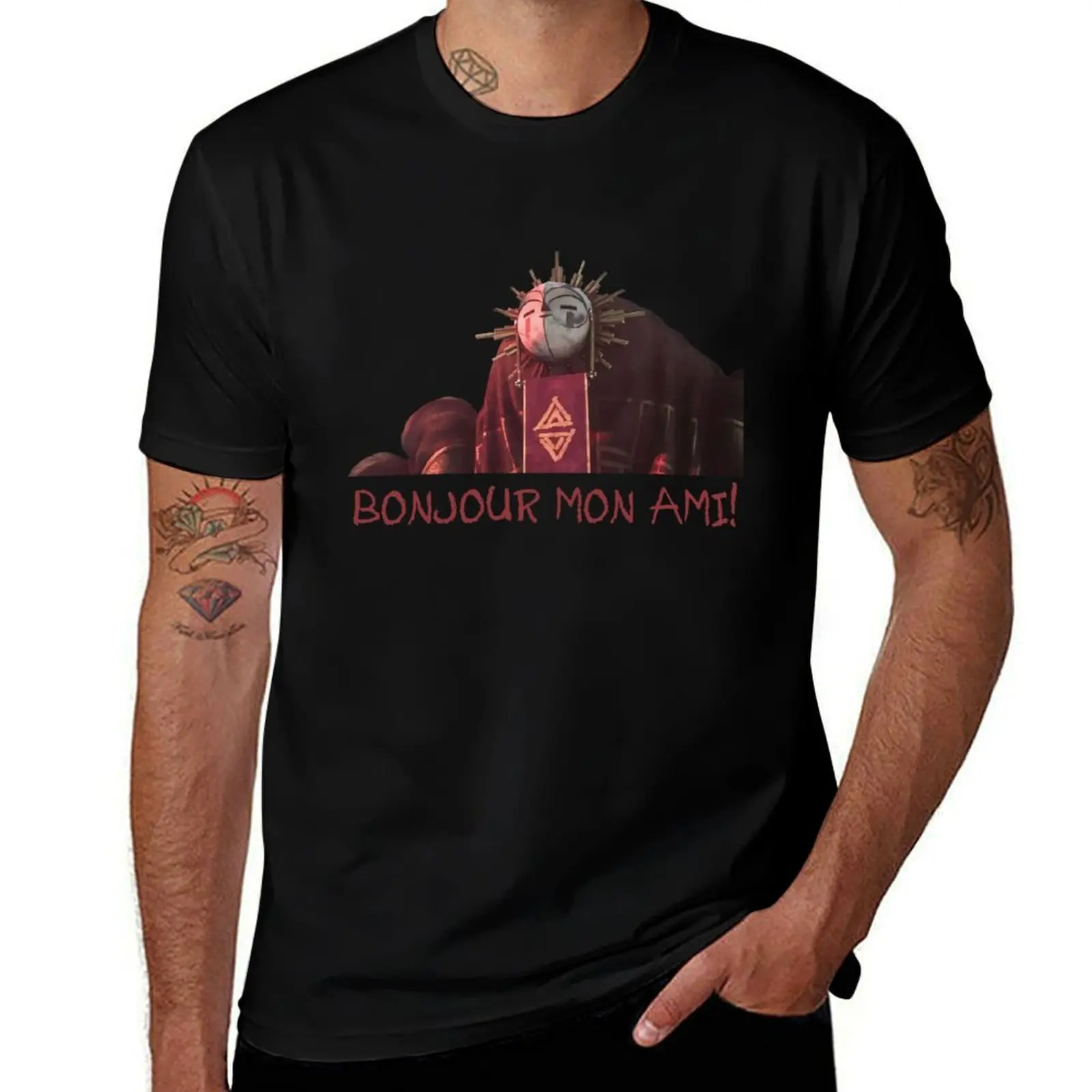 Camiseta con estampado minimalista de Clair Obscur Expedition 33 Esquie Bonjour Mon Ami Gamer Vintage 90s Fan Art