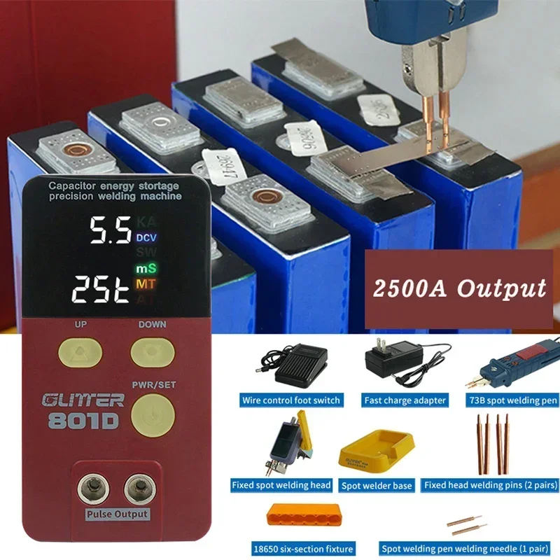

NEW Glitter 801D 12KW Spot Welder 240V/110V 0.4mm Automatic Manual Switching 73SA Fixed Spot Welding Head 73B Spot Welding Pen