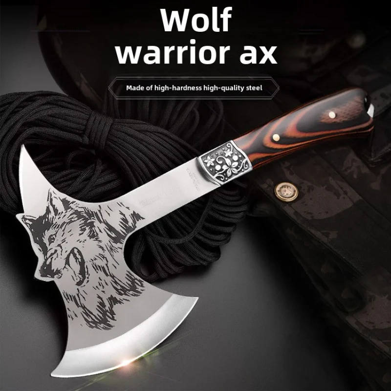 Wolf head axe outdoor axe woodworking multifunctional fire axe logging, bone cutting, tree chopping and firewood