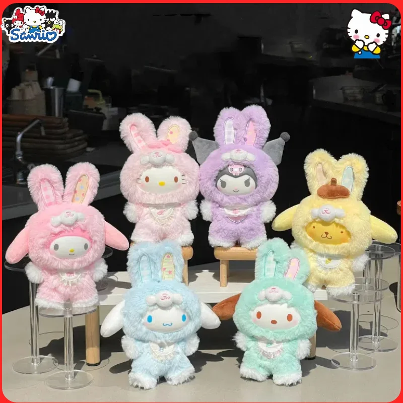 

New Sanrio Characters Fairy Rabbit Serise Plush Doll Pendant Vinyl Dolls Kuromi Cinnamoroll Hello Kitty Kids Gifts