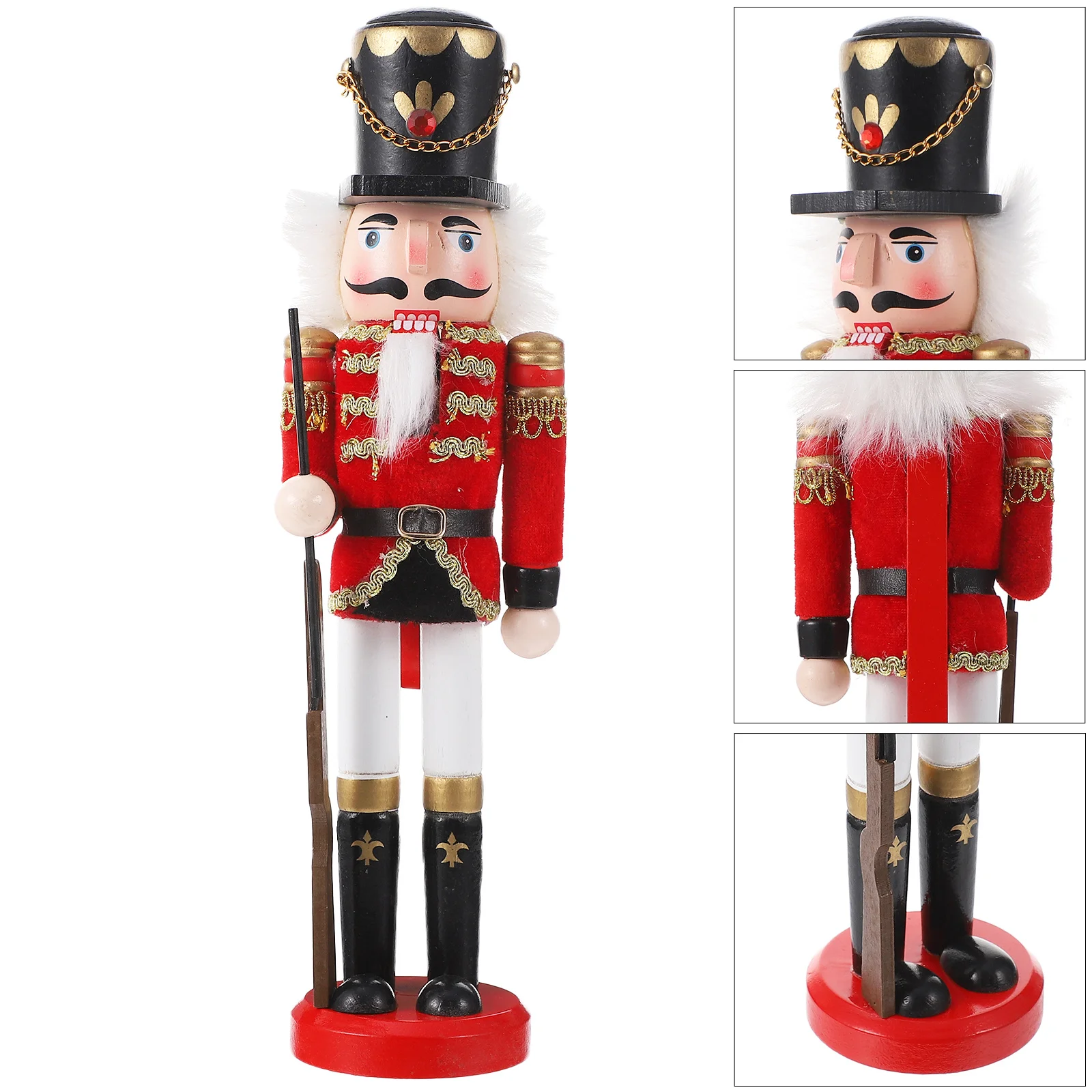 

Wooden Nutcracker Soldier Decor Painted Walnut Soldier Desktop Ornament For Kids Gift Home Office Decoration