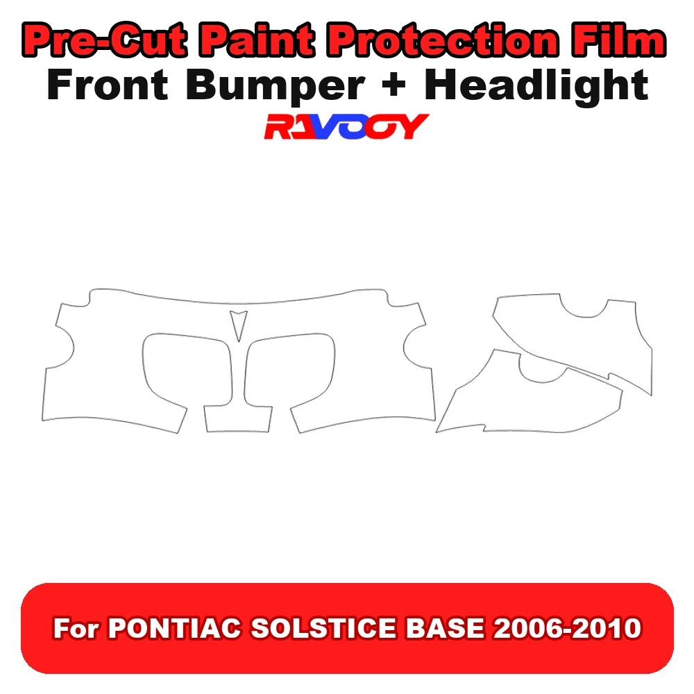 Kit de película protectora de pintura (PPF) transparente para parachoques delantero y faros delanteros de 8.5 mil, precortada, para PONTIAC SOLSTICE BASE 2006-2010