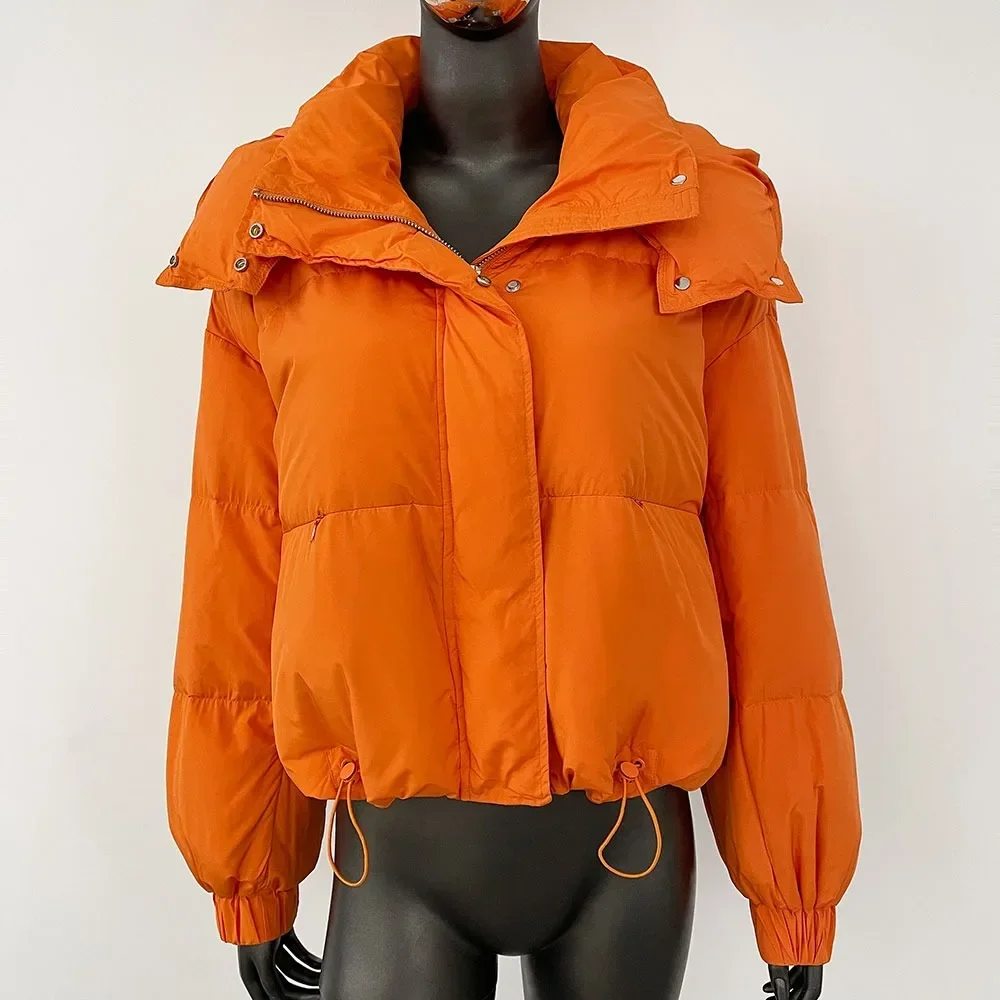 

CXFS 2025, зима, новая мода, корейский стиль, свободный повседневный короткий пуховик, женский 90% белый утиный пух, утолщенный теплый пуховик