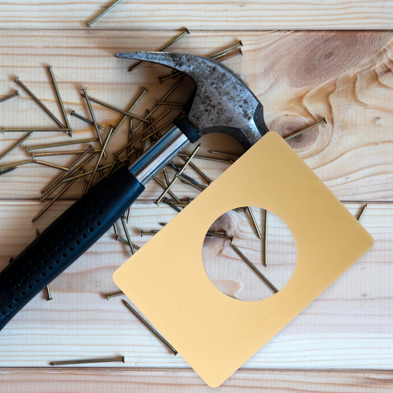 2 قطعة لوحة تعزيز الباب الفولاذ المقاوم للصدأ ديدبولت غطاء لوحة تحديد إصلاح لثقوب مقبض الباب الخدش #1