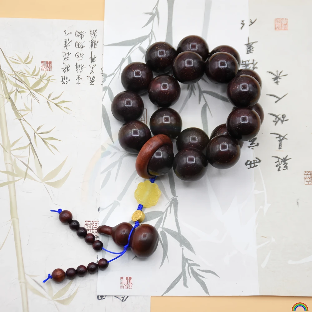 Natural Venus Sandalwood Hand String Buddha Bead Handheld with Old Material Gourd Cultural Pendant Rwbuy Brand Design