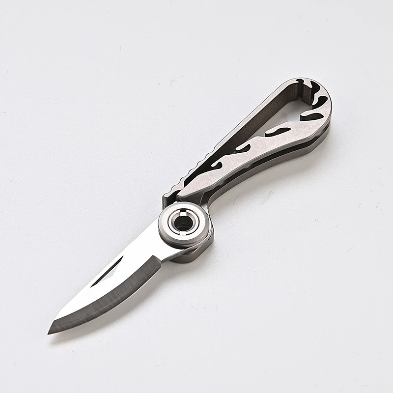 

Titanium Alloy Mini Folding Knife EDC Unboxing Opner Outdoor Camping Mini Knife Multi Tools Portable Bucket Keychain Pendant