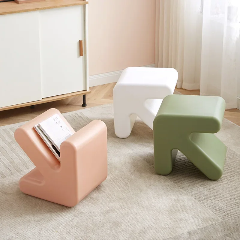

Living Room Chair Arrow Stool Kitchen Stool Bathroom Shower Chair Mobile Salon Nordic Modern Thickened Plastic Low Shoe Changing
