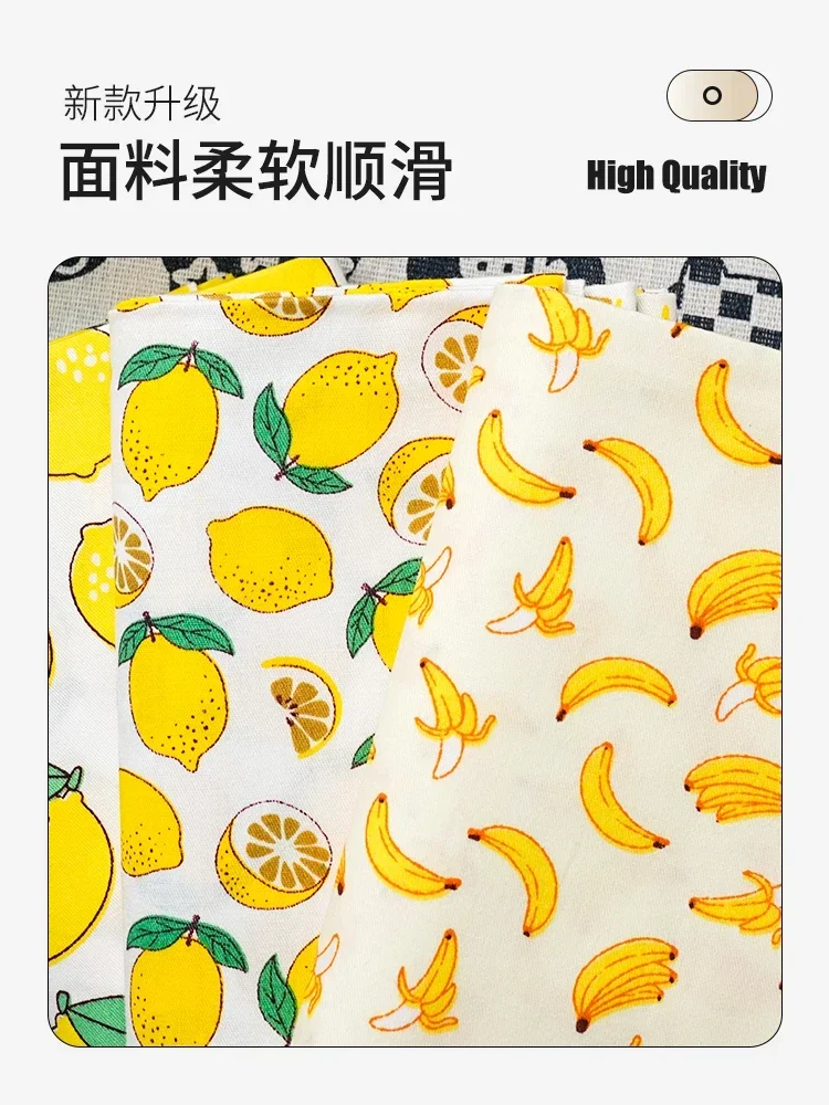 145x50cm Cotton Chino Fruit Pineapple Strawberry Peach Dress Cloth, Bed Sheet Tablecloth Handmade Shell Fabric