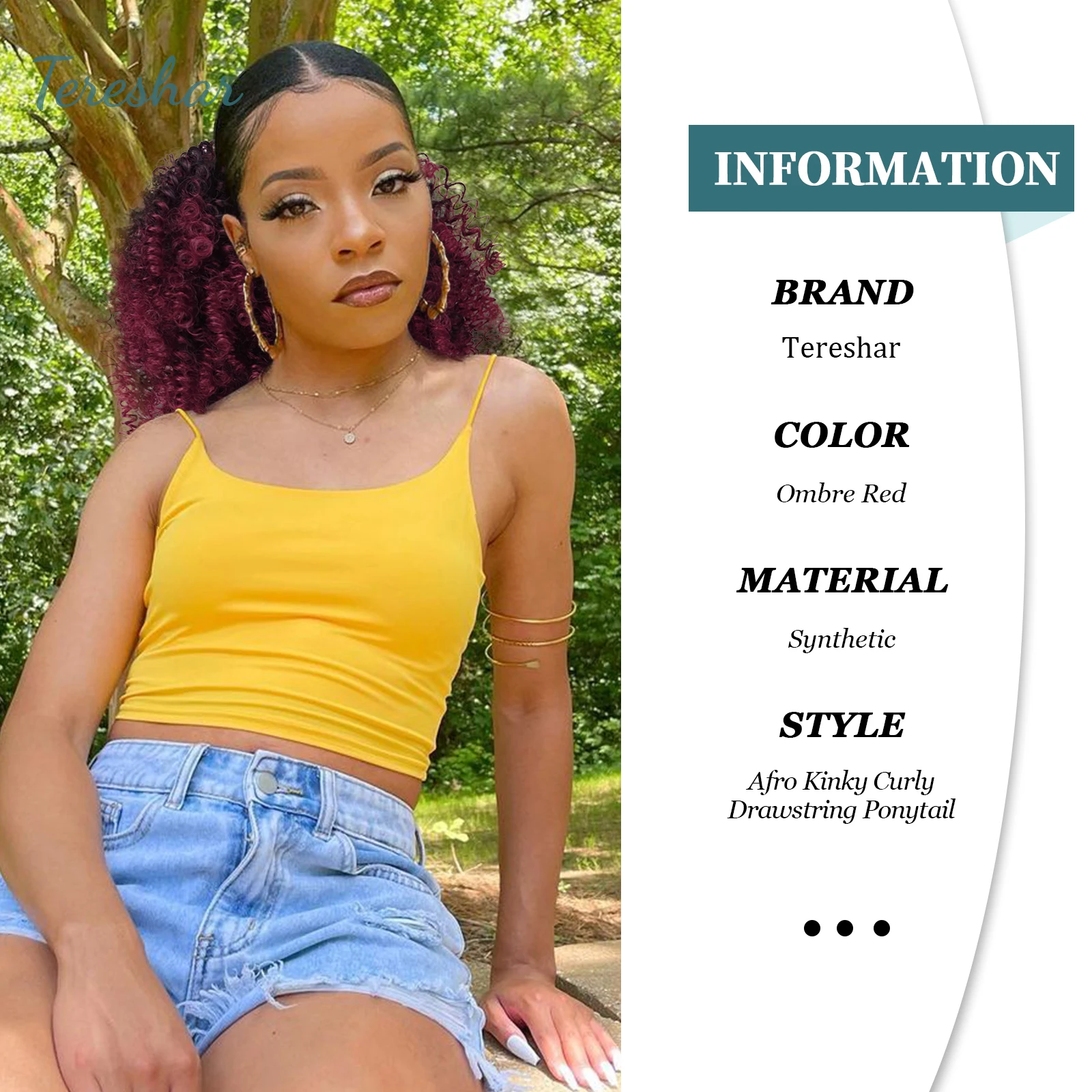 Synthetic Short Kinky Curly Ponytail Extension, Drawstring Curly Ponytail Afro Drawstring Ponytail