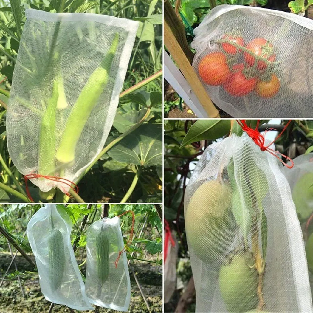 1pc uva fragola frutta Grow Bags rete Mesh sacchetti per la protezione delle piante vegetali per il controllo dei parassiti attrezzi da giardino Anti-uccello
