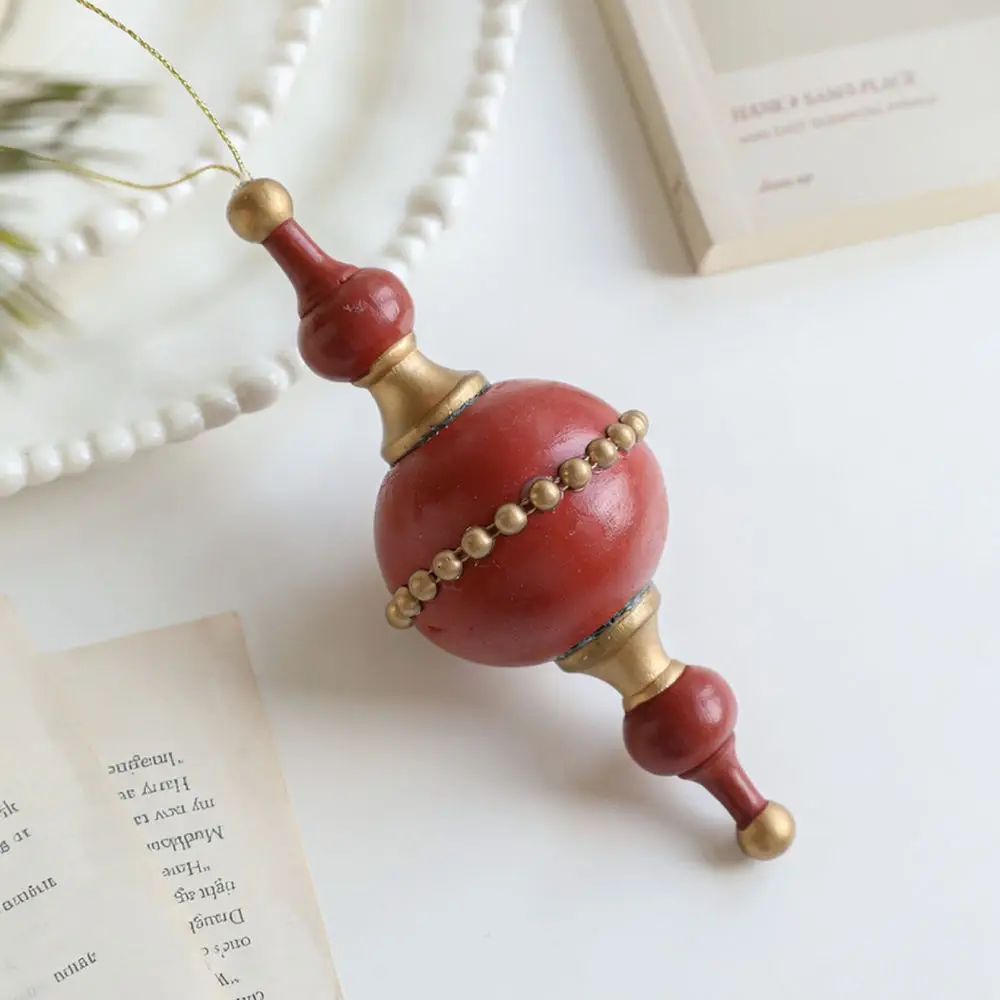 Wooden Christmas Ornament Star Acorn Retro Hanging Pendant Xmas Tree Decor Festive Holiday Party Interior Decoration