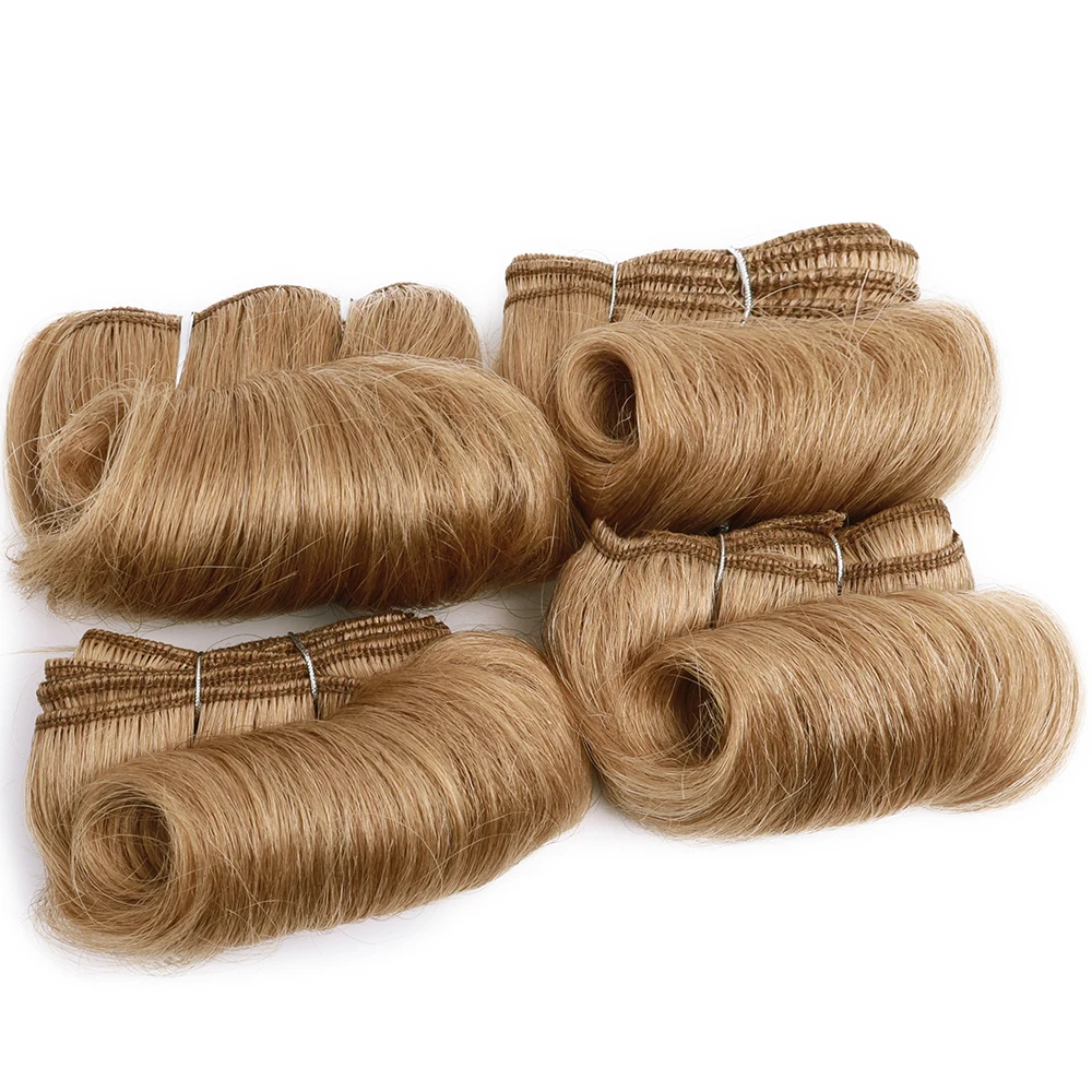 Curly Bundles 100% Human Hair 4 Bundles Deal Ombre Brazilian Hair Weave Bundles Human Hair Extension 5 5 6 7 Inches Short Hair