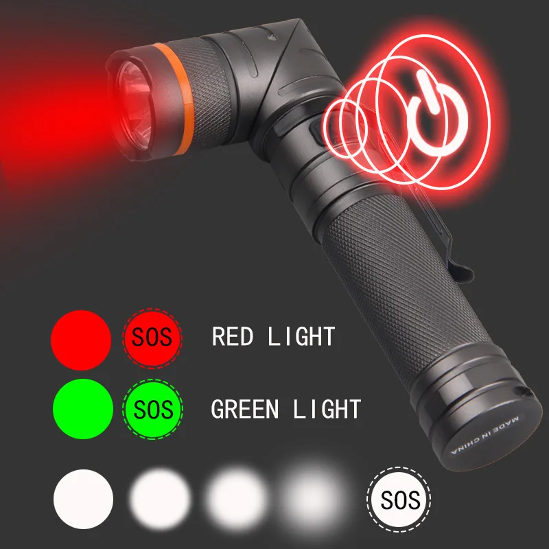 Strong Light USB Charging Magnet 90 Degree Elbow Flashlight