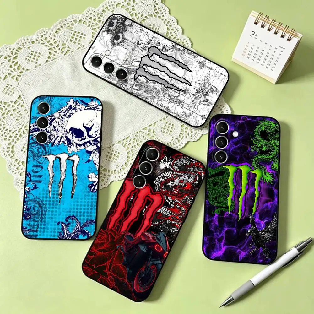 

m-Monsters Fashion Aesthetic Phone Case Black Silicone Soft For Samsung Galaxy A73,A72,A71,A70,A53,A52,A51