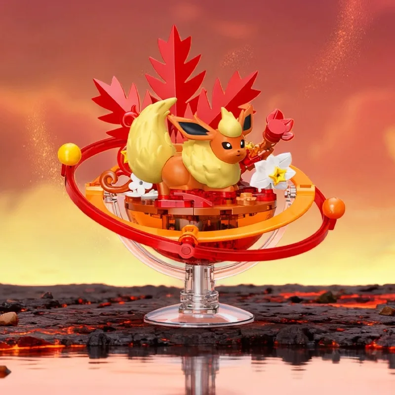 Keeppley Eevee Building Block Pokemon Family Planet Sylveon Vaporeon Espeon Jolteon Umbreon 3D Model Brick Figure Toys Gifts