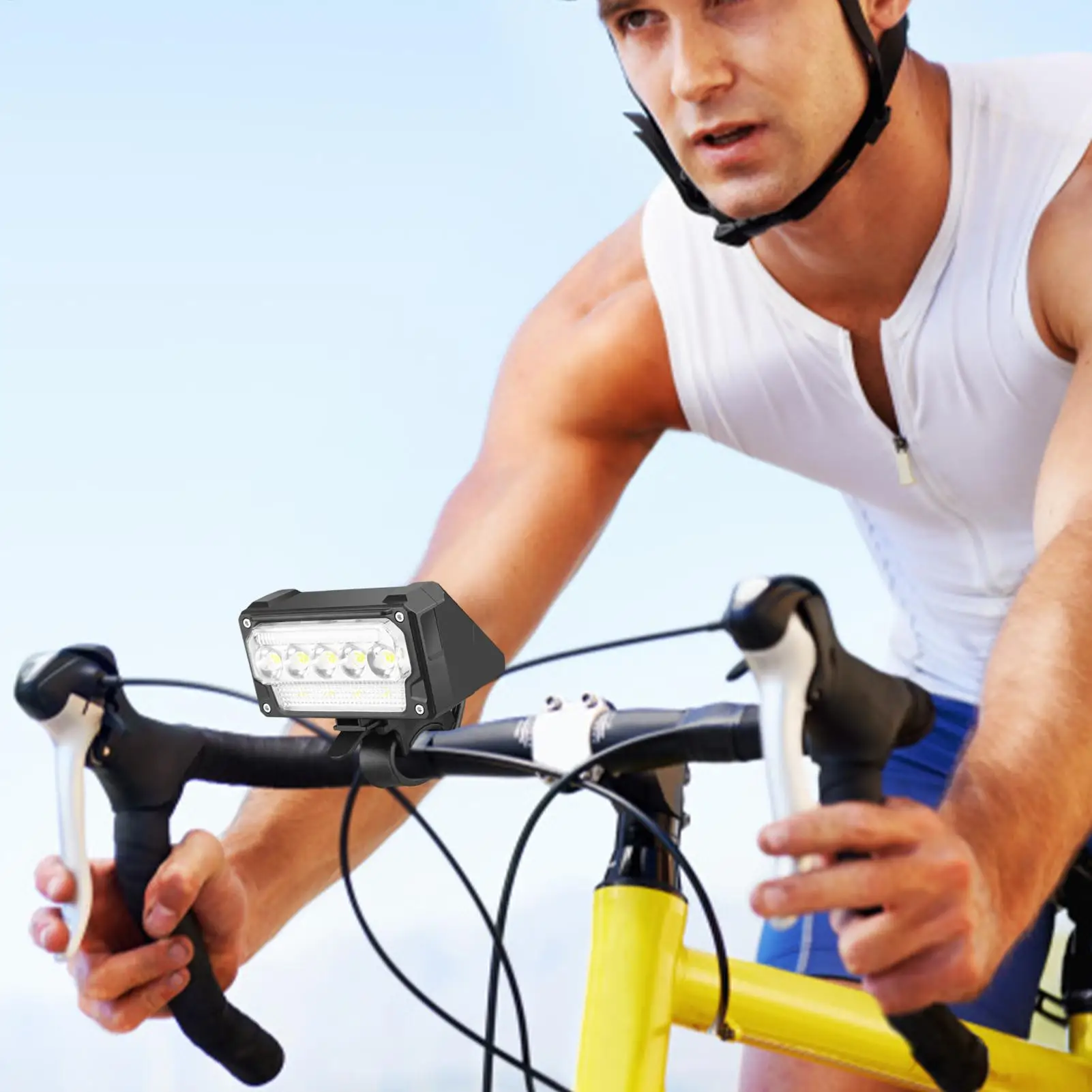 

Передний фонарь для велосипеда, перезаряжаемый передний фонарь для ночной езды с 5 режимами, водонепроницаемый велосипедный налобный фонарь, аксессуар для велоспорта для приключений