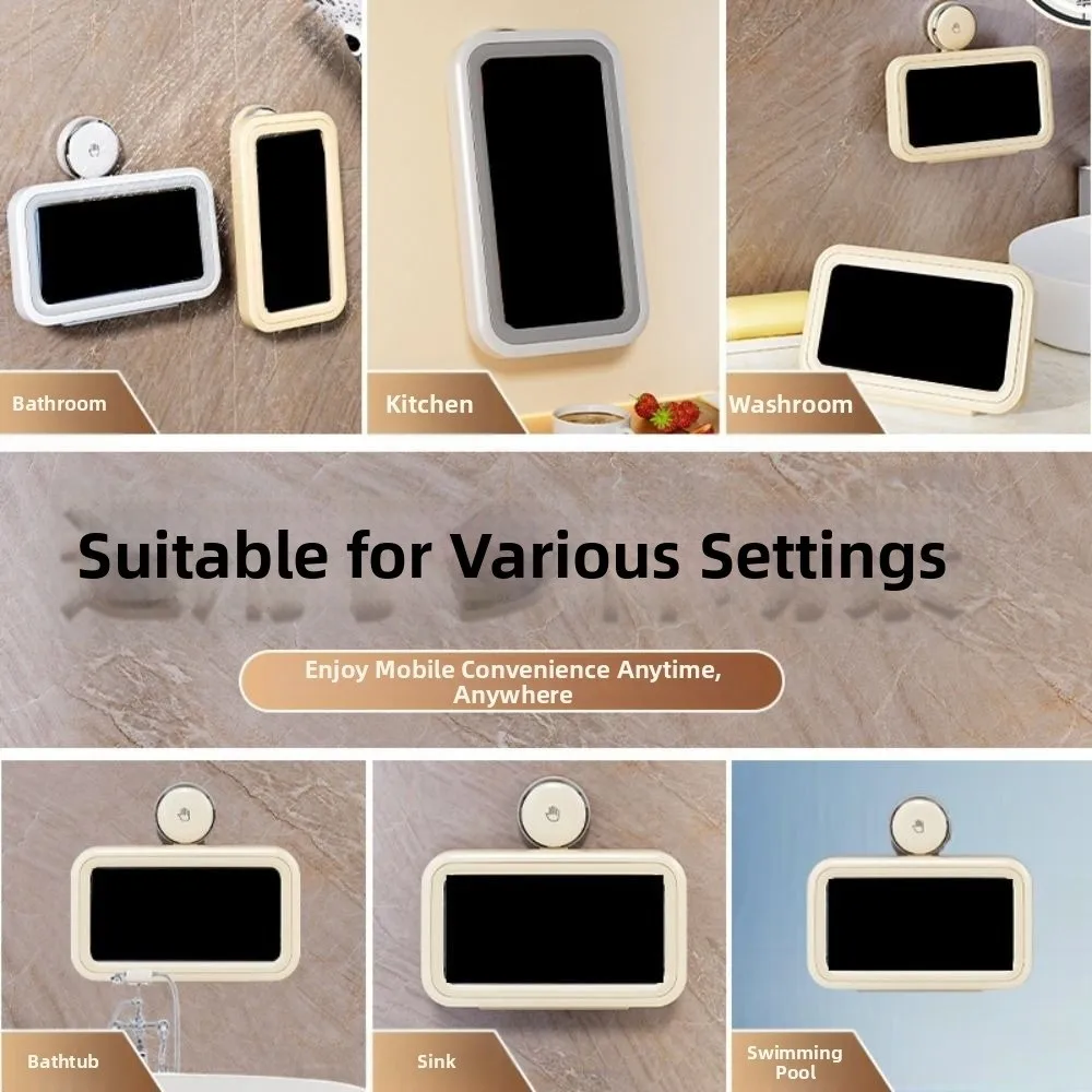 

Suction Cup Waterproof Phone Holder Adjustable Anti-Fog Bathroom Phone Rack High Sensitivity Multifunctional