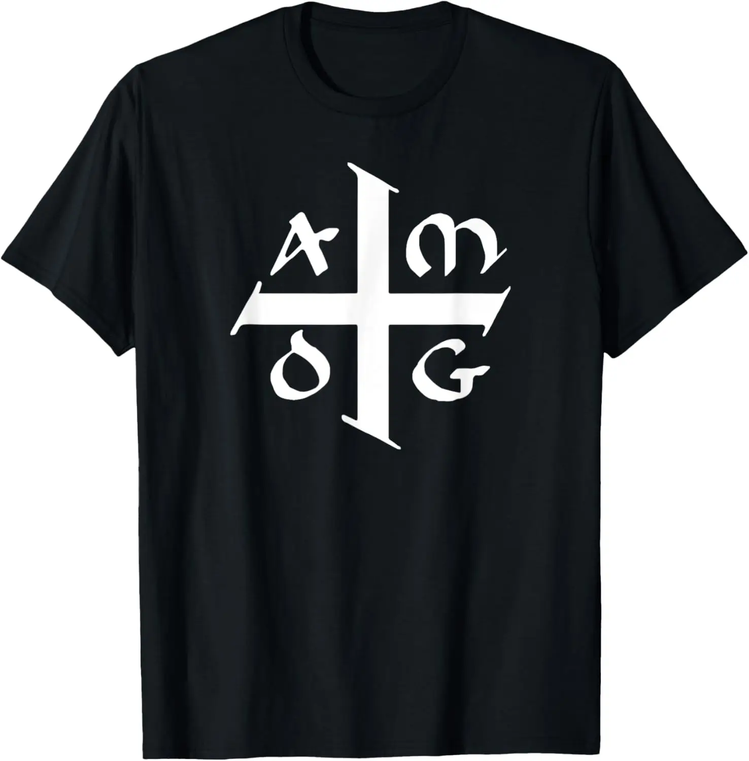 AMDG Ad Majorem Dei Gloriam - Big Jesuit Cross T-Shirt