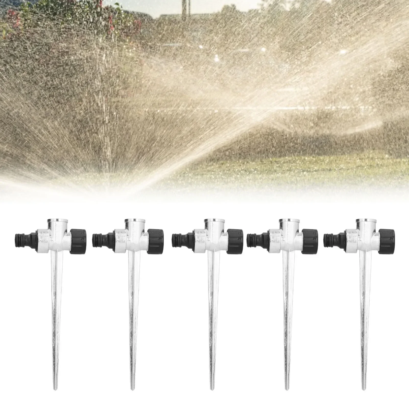Lawn Sprinkler Spike 5PCS 1/2inch Female Thread Side External Thread Interface Metal Lawn Watering Sprinkler Connector