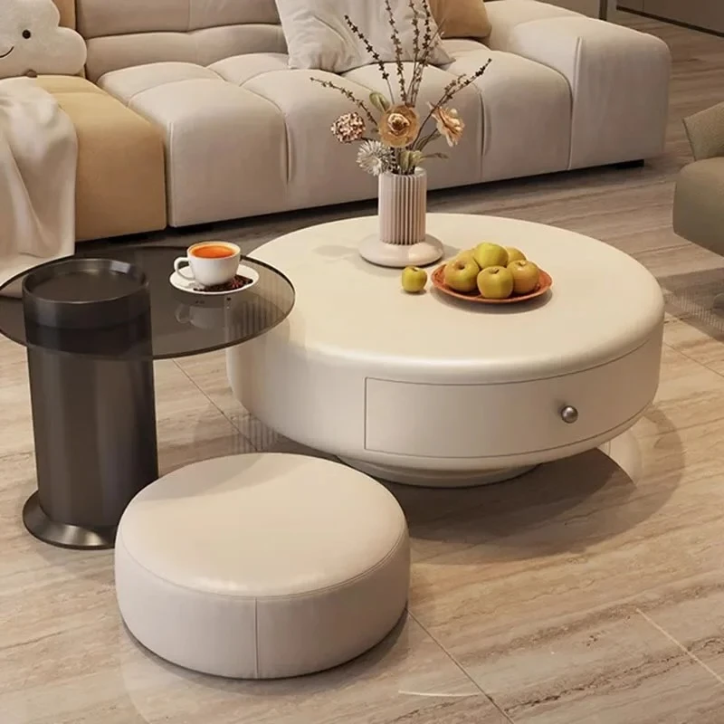 

Simple Luxury Coffee Table Aesthetic Bedroom Round White Tea Coffee Table Minimalist Apartamento Stoliki Do Kawy Home Furniture