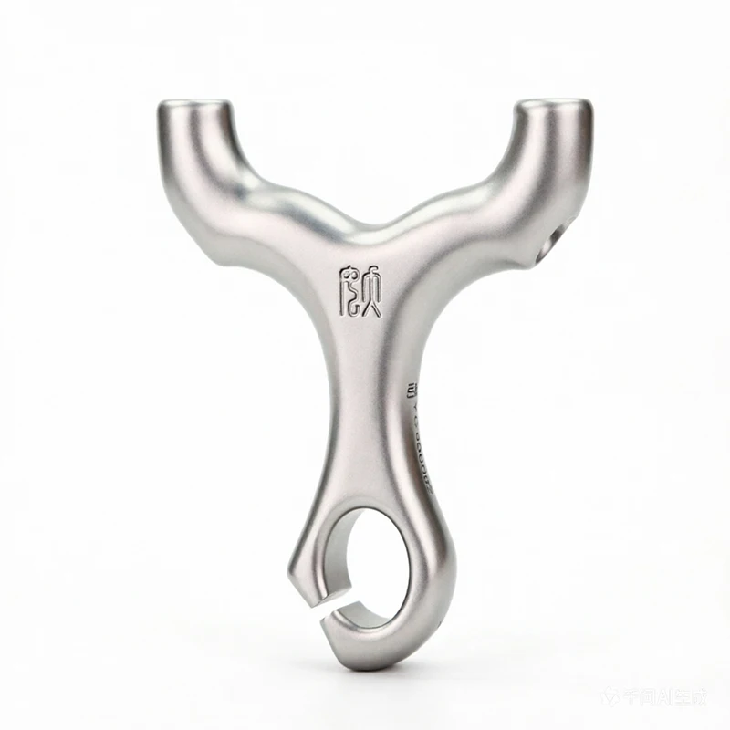 Stainless Steel Y-Shaped Slingshot with Round Fork and Open Finger Ring for Outdoor Target Practice and Precision Sports
