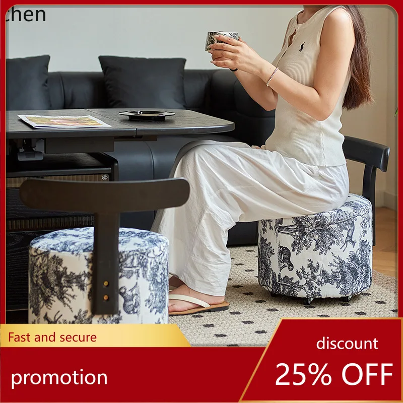 

Hxl household pulley low round stool toddler small bench foot bath stool