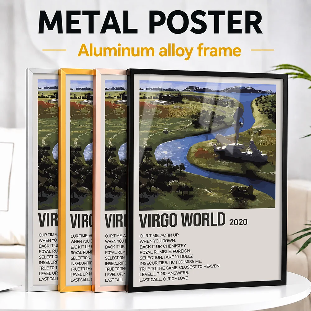 Lil Tecca Virgo World 2020 Framed Aluminum Metal Poster Personalized Graphic Design Wall Art For Record Room And Home Office