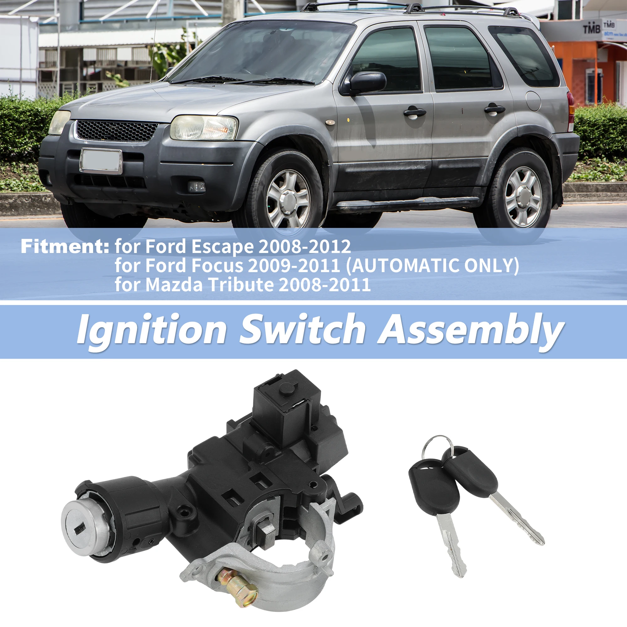 

UXCELL No.989-019 Ignition Lock Cylinder for Ford Escape 08-12 for Ford Focus 09-11 Ignition Switch Cylinder Barrel Lock