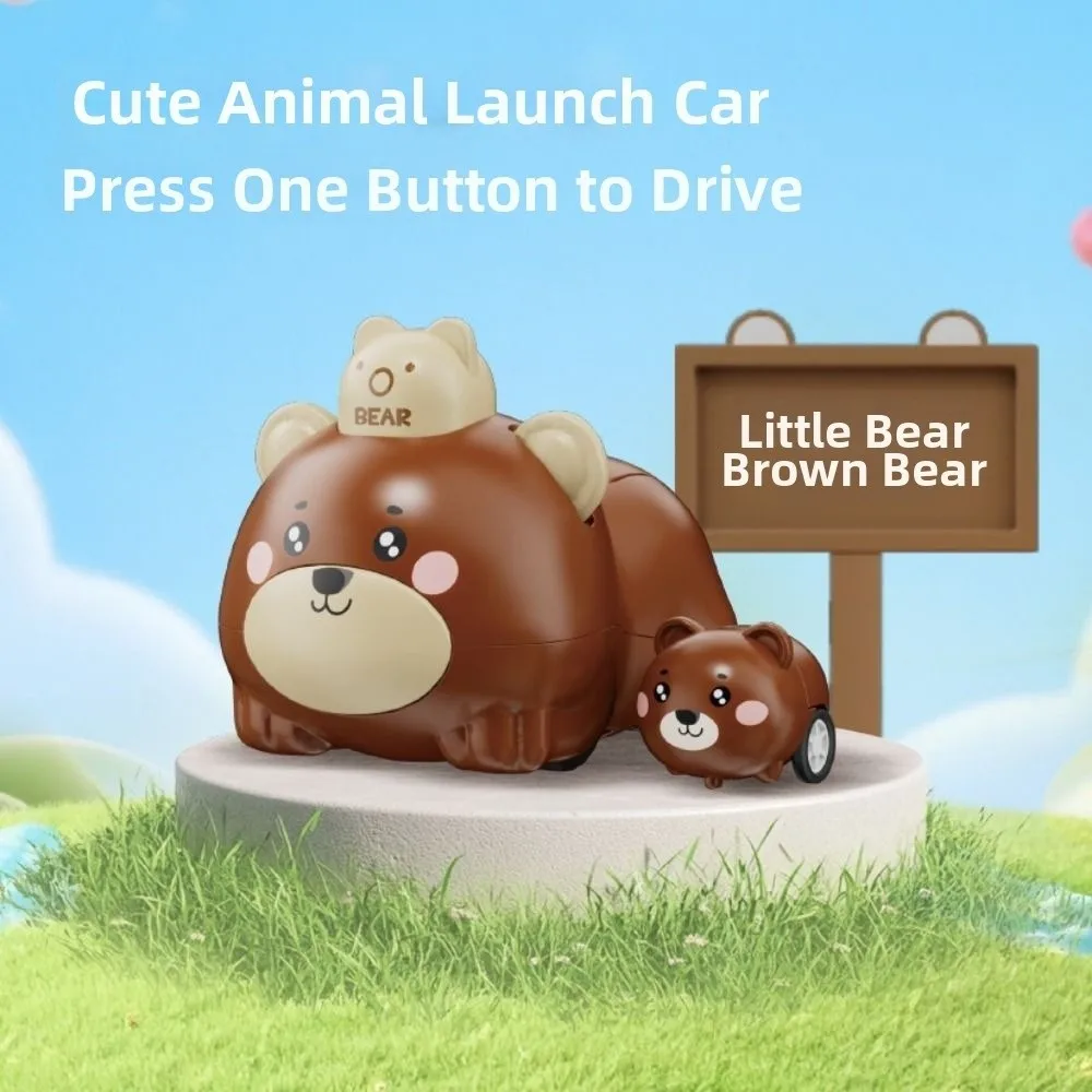 

Cartoonish Small Animals Pet Elastic Vehicle Press-the-Bottom Design Impact-resistant Press & Go Animal Car Early Learning