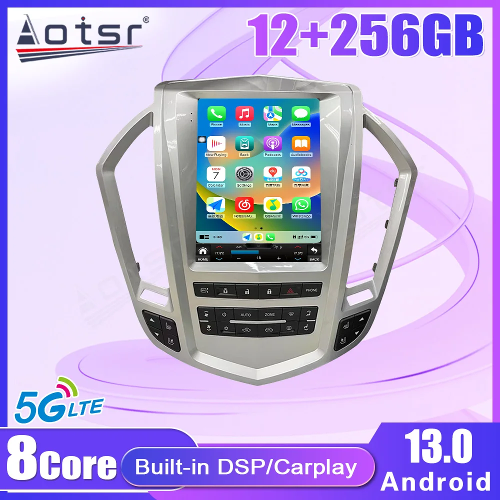 

9,7 "Android 13 для Cadillac SRX 2008-2012 автомобильный экран Tesla с GPS-навигацией, головное устройство, мультимедийный плеер, радио рекордер Carplay