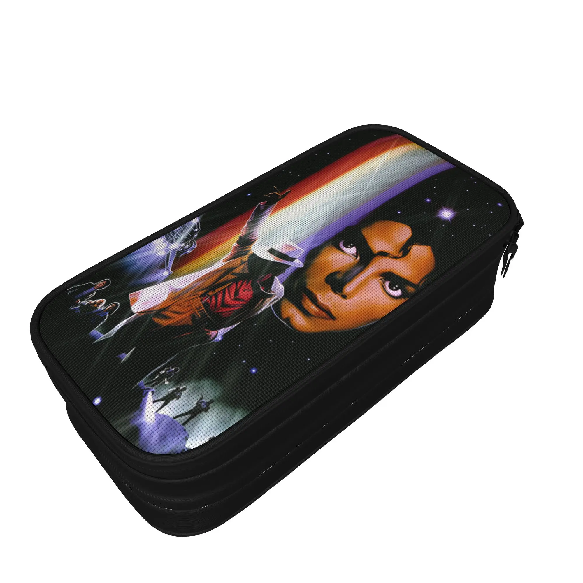 Vintage Pencil Case Michael Jackson Pencil Box  Back To School Pencil Cases Boy Girl Zipper Pattern Stationery Organizer