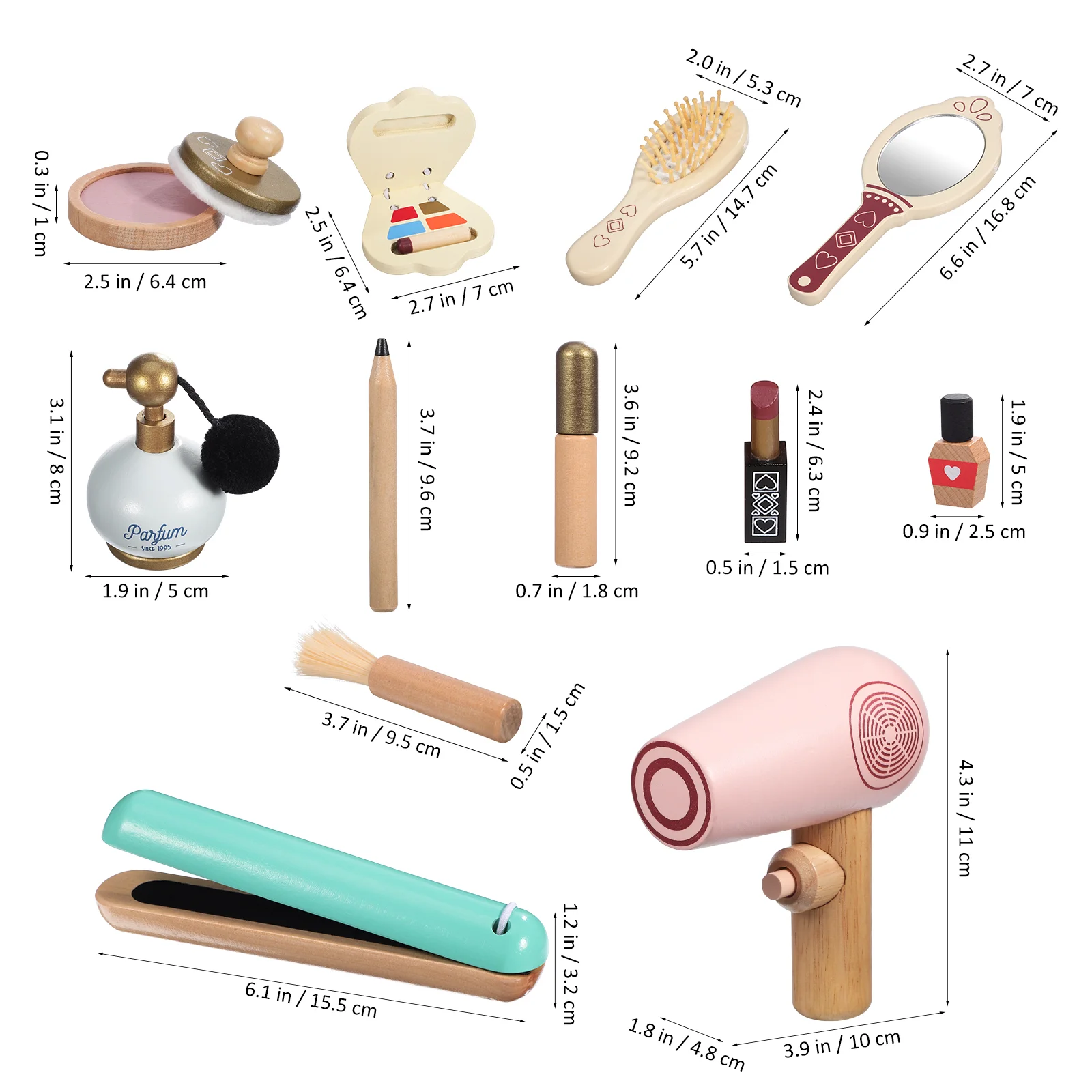 Ensemble de maquillage en bois pour enfants, kit pour enfants, salon de simulation, jouets pour filles, petit jeu pour tout-petits