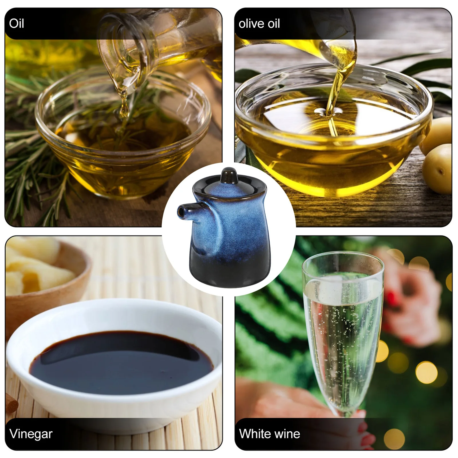 

Elegant Ceramic Vinegar Dispenser Japanese Soy Sauce Bottle Oil Pot Kitchen Supplies Exquisite Design Small Vinegar Jars