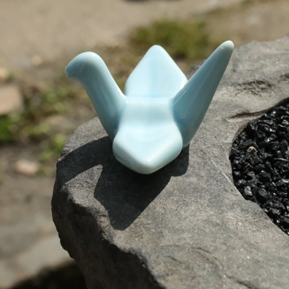 

8Pcs Ceramic Chopsticks Holder Paper Crane Shape Creative Tableware Rack Sturdy Dining Utensil Rest Chopsticks Rest