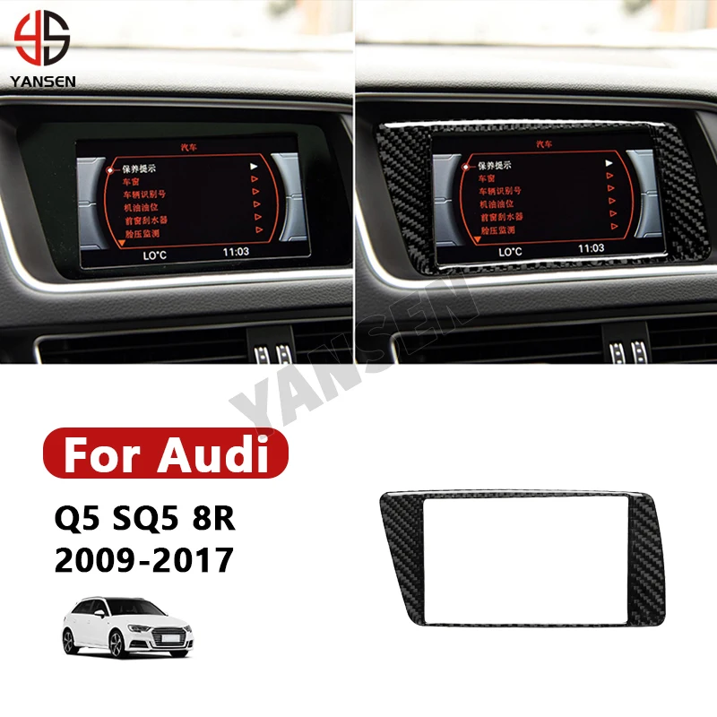 

Car Navigation Display Screen Panel Trim Frame Decorative Carbon Fiber Stickers Cover For Audi A5 Q5 8R 2009-2017 Accessories