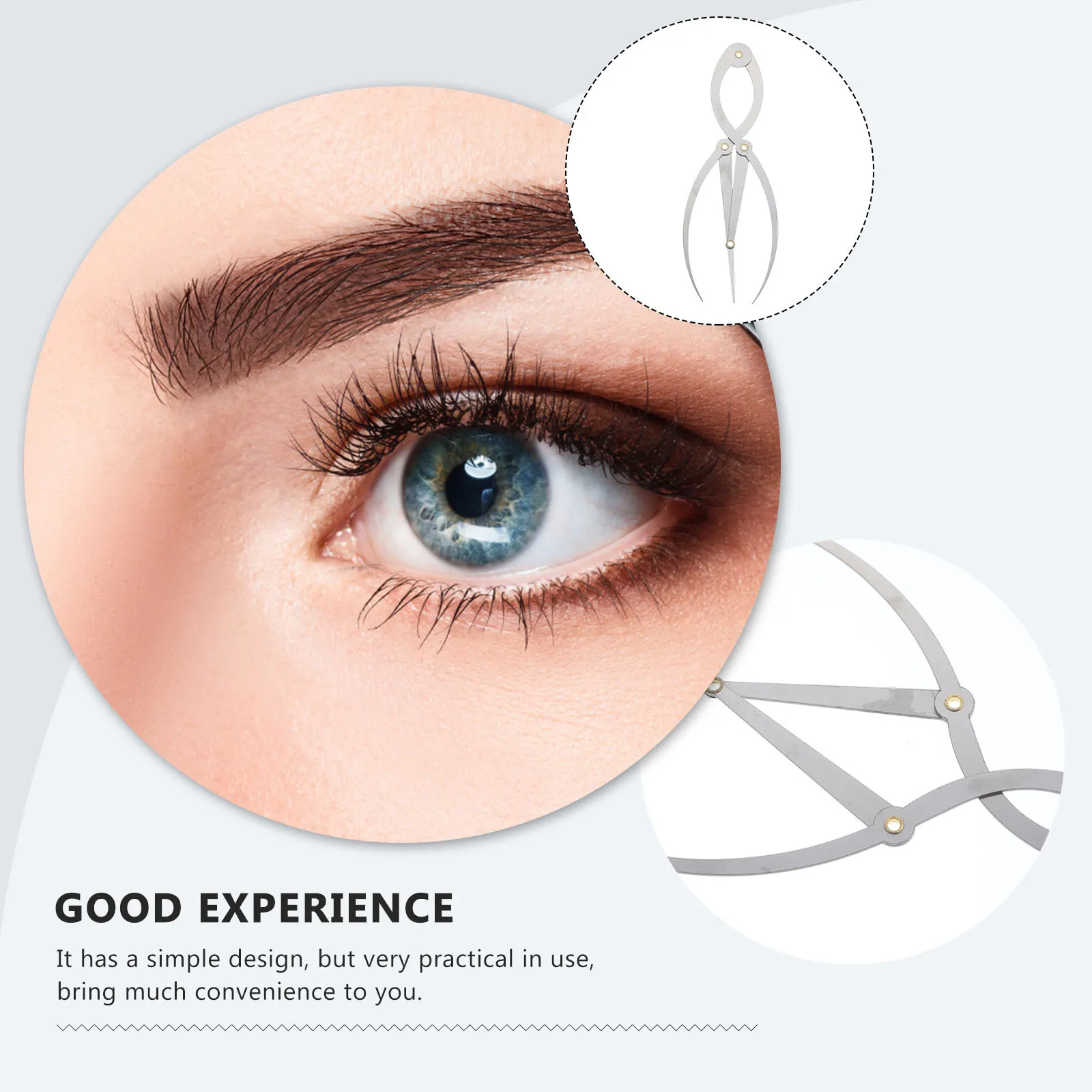 Regla de medida de curva de cejas de acero inoxidable, herramienta de plantilla Flexible para posición de cejas, longitud, forma, dibujo, plantillas para cejas