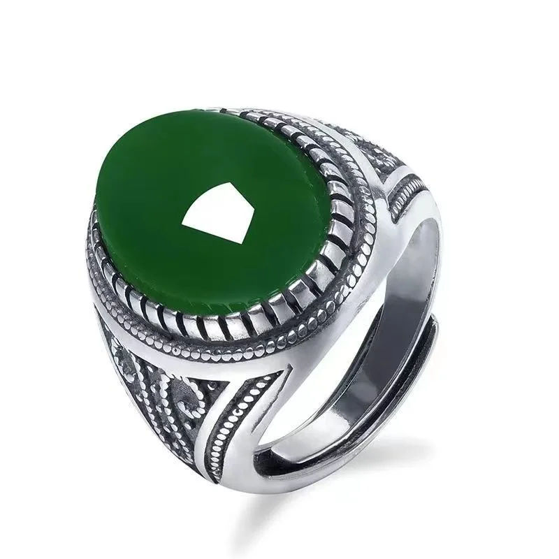 Myanmar Grade A Jadeite Green Jade Rings Adjustable Men Women Healing Gemstone Fine Jewelry Natural Burma Jade Ring