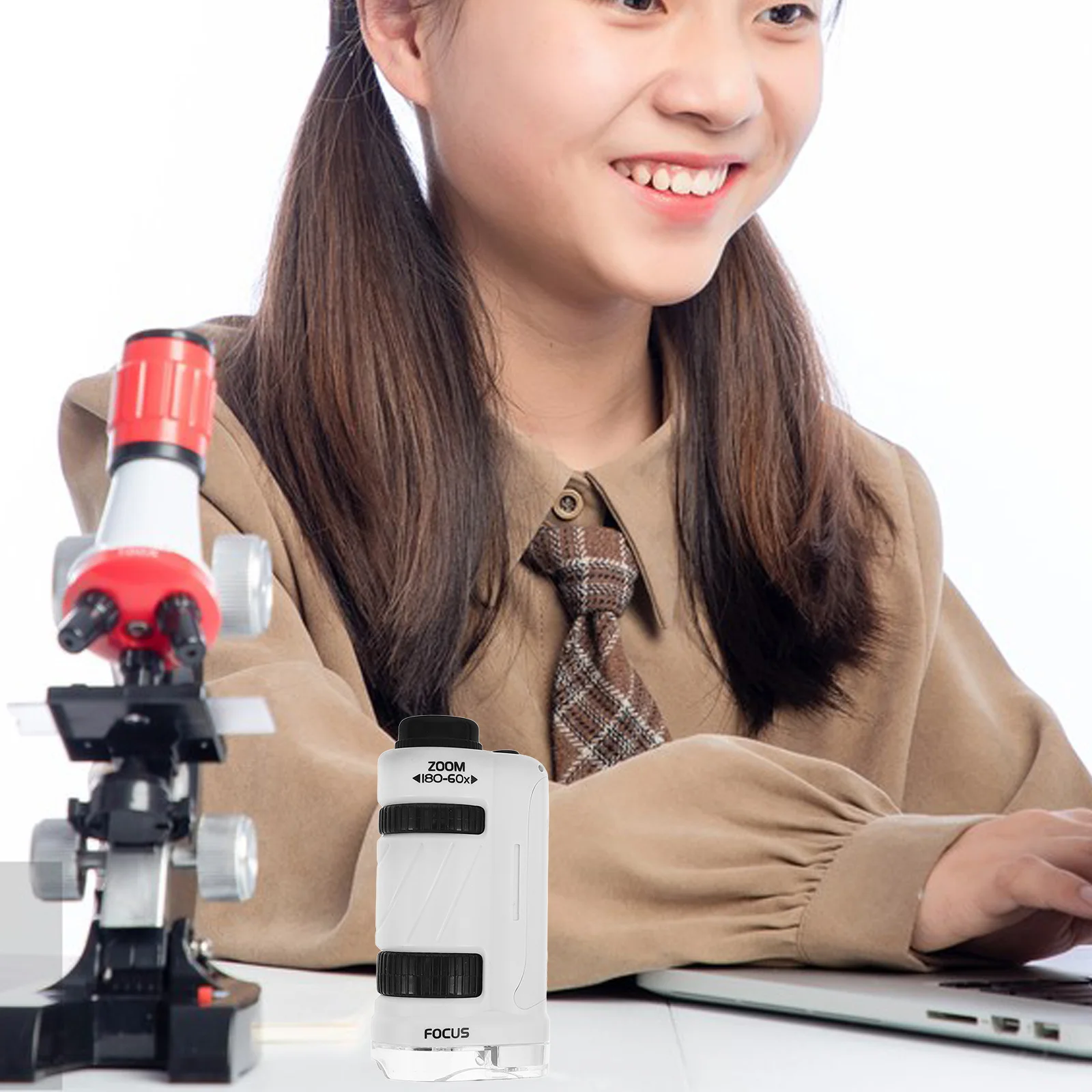 

Kids Portable Handheld Microscope Mini Pocket Biological Magnifier for School Science Experiments Outdoor Exploration Students