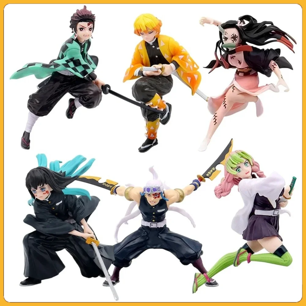 

Фигурка Demon Slayer Kimetsu No Yaiba - Kamado Tanjirou Agatsuma Zenitsu Nezuko Warrior ПВХ Коллекционная аниме-игрушка Модель