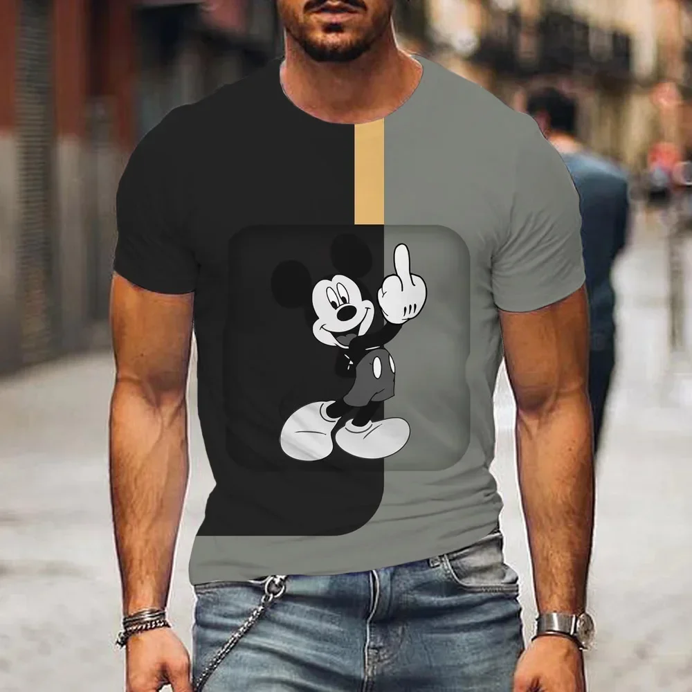 Disney Men\'s T Shirt Mickey Mouse 3d Printed Cartoon TShirts Male Summer Couple T-shirt Street Tops Tee